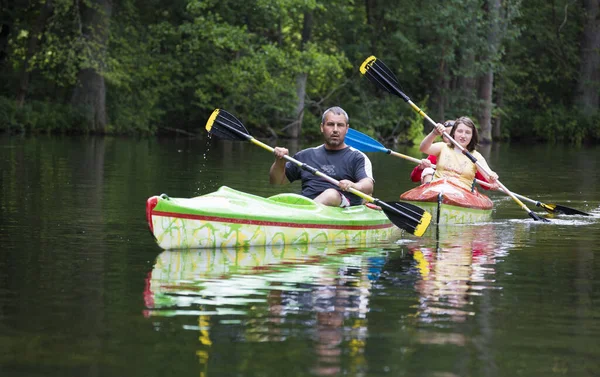 Masuria Poland July Unidentified People Take Kayak Trip Krutynia River — Stock Photo, Image