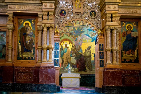 Intérieur Église Notre Sauveur Sur Sang Versé Saint Pétersbourg — Photo
