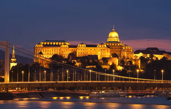 Budapešť Panorama Noci Maďarsko — Stock fotografie