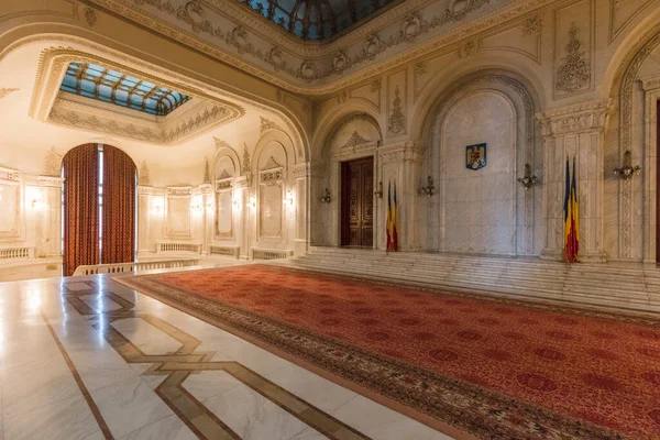 Bucharest Romania May 2017 Interior Palace Parliament House People Worlds — Stock Photo, Image