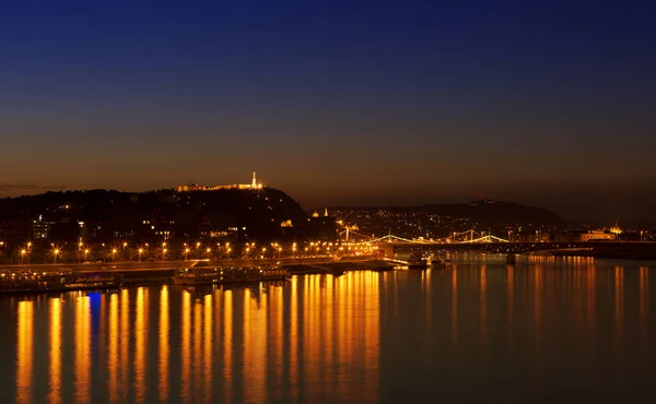 Budapest Gellert Hill Sunset Hungary — Stock Photo, Image