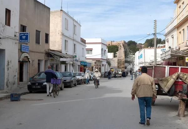 Vue Sur Rue Ville Chefchaouen Maroc — Photo