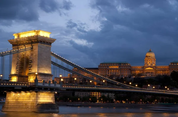Panorama Budapest Con Chain Bridge — Foto de Stock