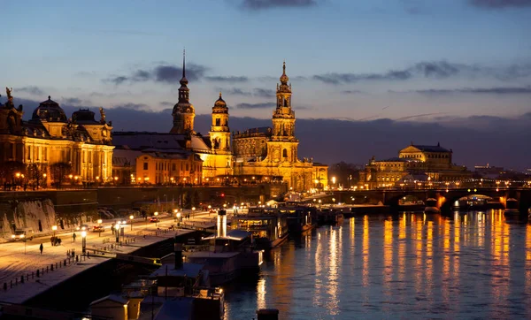 Pôr Sol Dresden Dresda Alemania — Fotografia de Stock