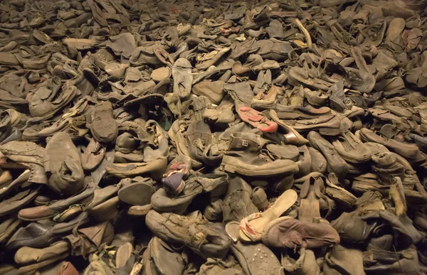 Oswiecim Poland October Boots Victims Auschwitz Camp Former Nazi Extermination — Stock Photo, Image