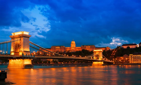 Budapest Hungary Long Exposure View Danube River — Stock Photo, Image