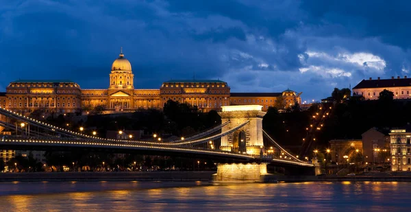 Budapest Panorama Mit Kettenbrücke — Stockfoto