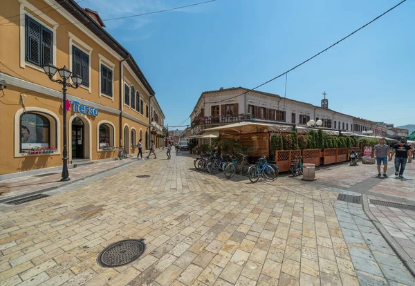 Shkoder Albania Giugno 2018 Downtown Shkoder Una Città Nel Nord — Foto Stock