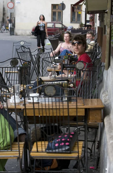 Café Aire Libre Ciudad Europea — Foto de Stock