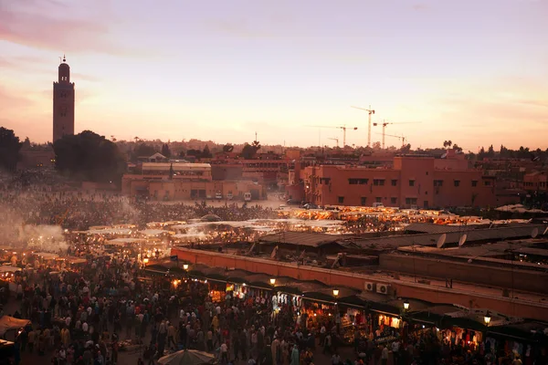 Marrakesh Maroko Grudnia 2017 Plac Jemaa Fna Rynek Amina Centrum — Zdjęcie stockowe