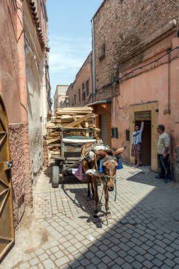 Eski Fas, Chefchaouen kasabasında dar bir sokak.