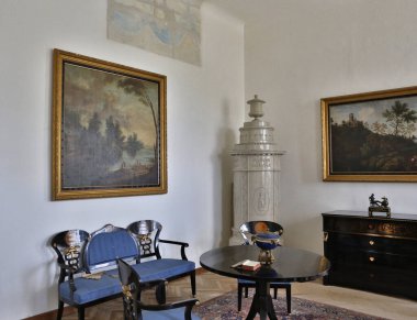 Deg, Macaristan - 27 Kasım 2012: Macaristan 'ın Deg kentindeki Festetics Castle' ın İçi