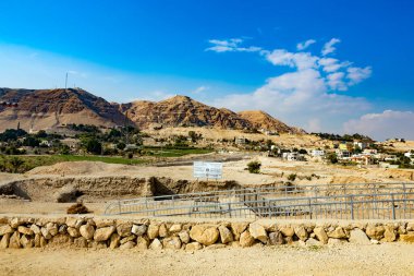 JERICHO, PALESTINE - 2 Ocak 2013 'te Jericho, Filistin' de olduğu gibi şehrin antik kalıntıları. Jericho dünyanın en eski şehridir..