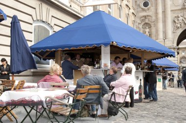 BUDAPEST, HUNGARY - 9 Eylül 2007 'de Macaristan' ın Budapeşte kentinde düzenlenen yıllık Macar Ulusal Şarap Festivali 'ni kimliği belirsiz kişiler ziyaret etti..