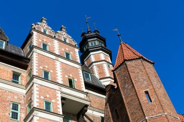 Gdansk, Polonya 'daki eski tuğla bina.