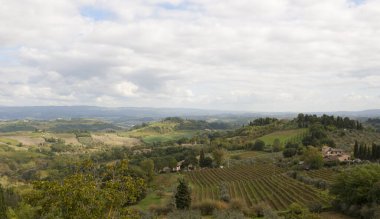 İtalya, Siena yakınlarındaki Toskana manzarası