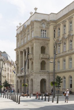 BUDAPEST, HUNGARY - 14 Mayıs 2013 'te Budapeşte' de ElTE Hukuk Fakültesi binası. Eotvos Lorand Üniversitesi (ELTE) Macaristan 'ın en büyük ve en eski üniversitesidir..