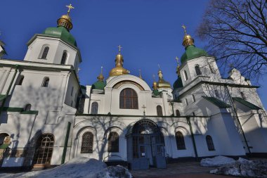 Kiev, Ukrayna 'daki varsayım katedralinin görünümü