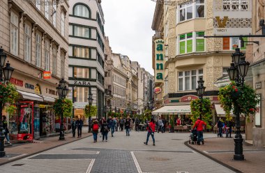 İsveç 'teki Stockholm şehrinin sokak manzarası
