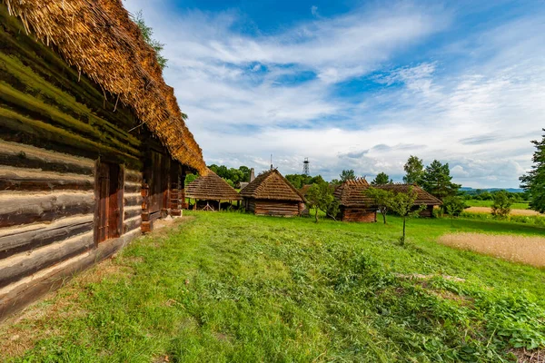 Paysage Rural Avec Maisons Bois Cabane — Photo