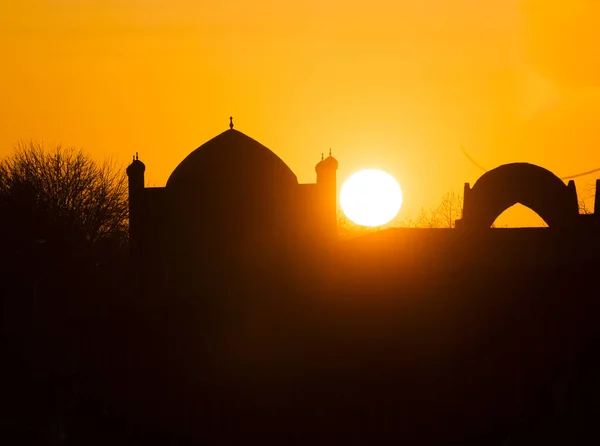 Solnedgång Buchara Stad Uzbekistan — Stockfoto