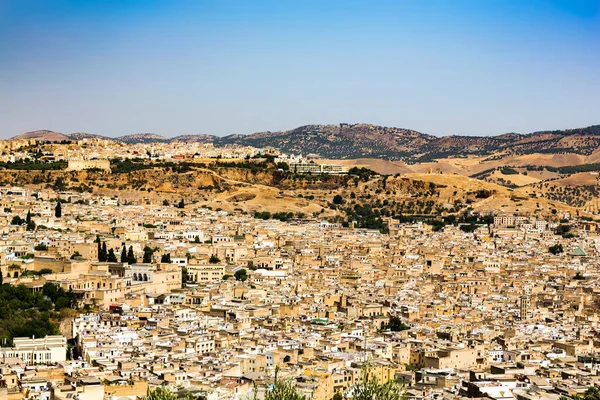 Vista Panorâmica Centro Fez Fes Marrocos — Fotografia de Stock