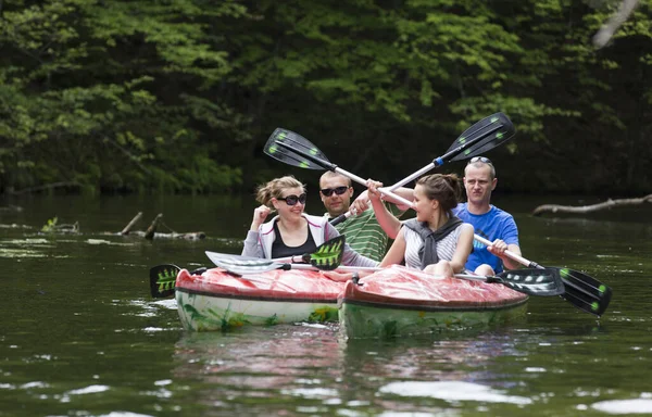 Masuria Poland July Unidentified People Take Kayak Trip Krutynia River — Stock Photo, Image
