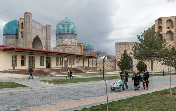 Madrassa Und Moscheekomplex Registan Platz Samarkand Usbekistan — Stockfoto