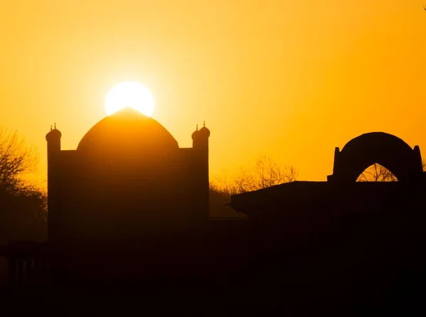 Solnedgång Buchara Stad Uzbekistan — Stockfoto