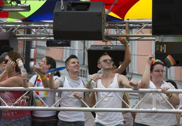 Budapest Hungria Julho Pessoas Não Identificadas Participaram Desfile Orgulho Gay — Fotografia de Stock