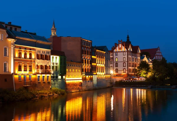 Opole City Night Odera River South Poland Silesia — Stock Photo, Image