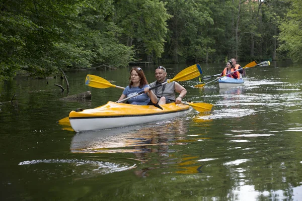 Masuria Poland July Unidentified People Take Kayak Trip Krutynia River — Stock Photo, Image