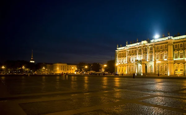 Piazza San Pietroburgo Notte Russia — Foto Stock