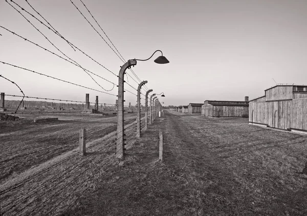 Oswiecim Polonia Octubre Alambre Púas Campo Auschwitz Antiguo Campo Exterminio —  Fotos de Stock