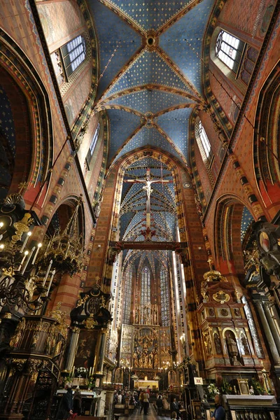 Wnętrze Kościoła Chrześcijańskiego Krakowie Polska — Zdjęcie stockowe