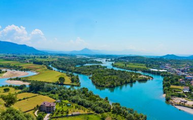 Arnavutluk 'un Skoder kentinin güzel gerçek manzarası