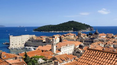 Hırvatistan 'ın Dubrovnik Körfezi güzel manzaralı