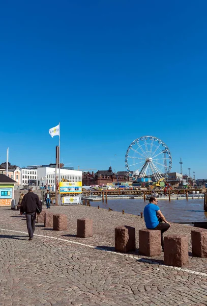 Helsingfors Finland Maj 2016 Människor Centrum Helsingfors Helsingfors Finlands Viktigaste — Stockfoto