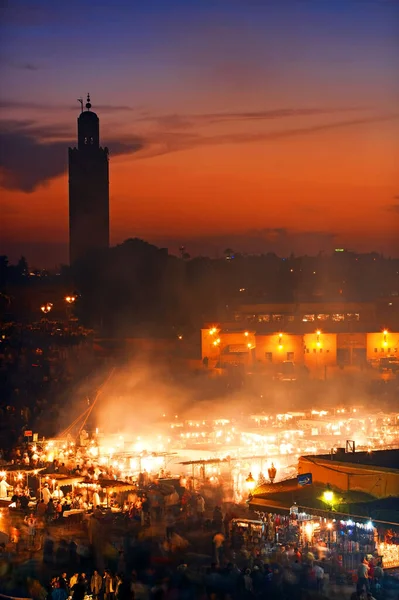 Marrakech Marocco Dicembre 2017 Piazza Jemaa Fna Piazza Del Mercato — Foto Stock