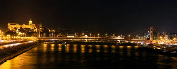 Budapeste Panorama Noite Hungria — Fotografia de Stock