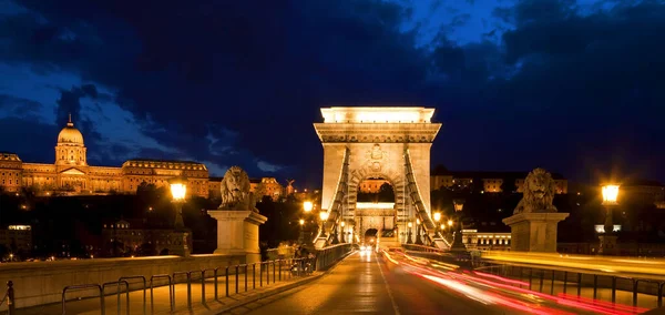 Panorama Budapeste Com Ponte Chain — Fotografia de Stock