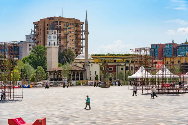 Tirana Albania May 2018 Hem Bey Mosque Skanderbeg Square Center — Stock Photo, Image