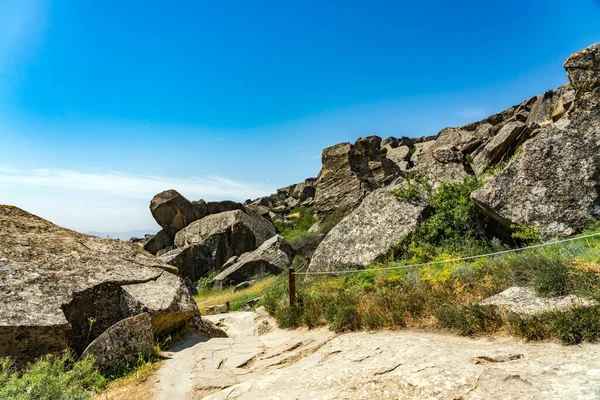 Formations Rocheuses Dans Parc National Gobustan Azerbaïdjan — Photo