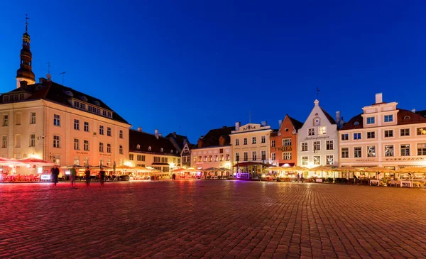 Tallinn Estonia May 2016 Architecture City Hall Square Colorful Lighting — Stock Photo, Image