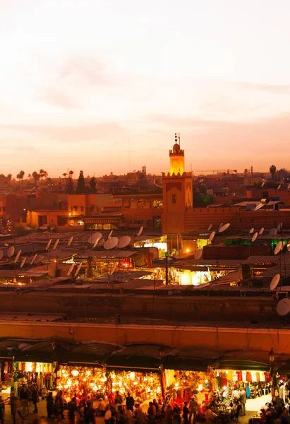 Marrakesh Maroko Grudnia 2017 Plac Jemaa Fna Rynek Amina Centrum — Zdjęcie stockowe