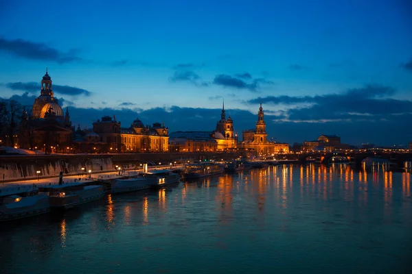 Pôr Sol Dresden Dresda Alemania — Fotografia de Stock