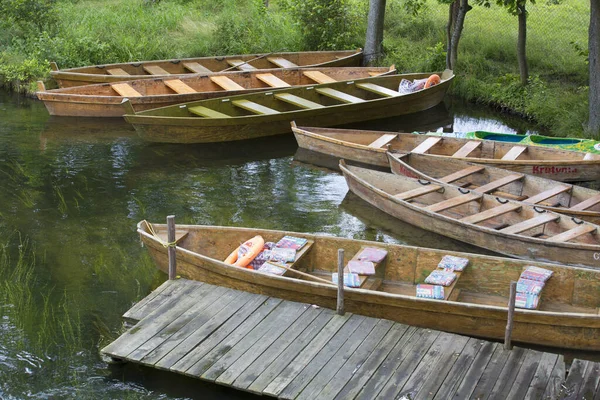 Wooden Boats Lake Pier — Stock Photo, Image