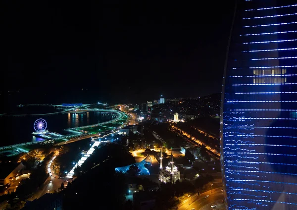 Vista Nocturna Ciudad Barcelona España —  Fotos de Stock