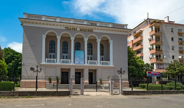 Shkoder Albania Giugno 2018 Edificio Del Teatro Nel Centro Shkoder — Foto Stock