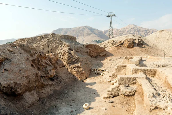 Jericho Palestine Janeiro Teleférico Sobre Ruínas Antigas Cidade Como Janeiro — Fotografia de Stock